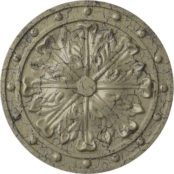 Ekena Millwork Foster Acanthus Leaf Medallion (Canopies up to 2 1/4"), 20 1/2"OD x 1 1/2"P, Castle Stone Crackle CM20FOCSC - main